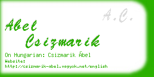 abel csizmarik business card